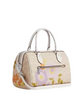 Coach Rowan Satchel Bag In Signature Canvas With Floral Print Sand