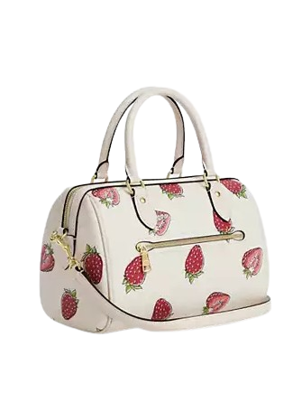 日本未入荷 Coach Rowan Satchel Bag フルーツ柄 Coach Women's Rowan Medium Top Zip Satchel Bag in Signature