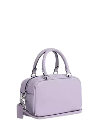 Coach Satchel Crossbody Bag With Floral Applique Lilac