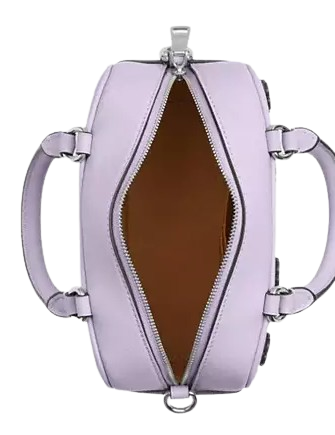 Coach Satchel Crossbody Bag With Floral Applique Lilac