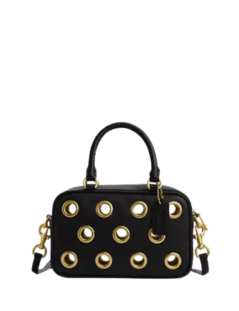 Coach Satchel Crossbody Bag With Grommets Black