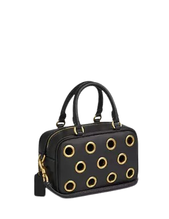 Coach Satchel Crossbody Bag With Grommets Black