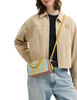 Coach Satchel Crossbody Bag With Plaid Print  Bright Maize