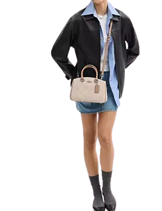 Coach Savannah Small Carryall Bag In Signature Canvas Sand Taupe