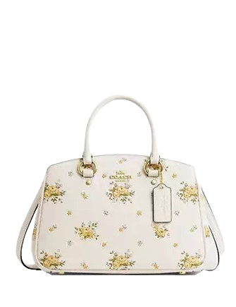 Coach Savannah Small Carryall Bag With Floral Print Chalk