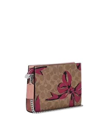 Coach Slim Crossbody Bag In Signature Canvas With Bow Print Coach Slim Crossbody Bag In Signature Canvas With Bow Print