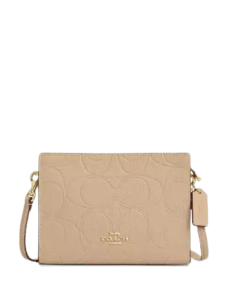 Coach Slim Crossbody Bag In Signature Leather Oat