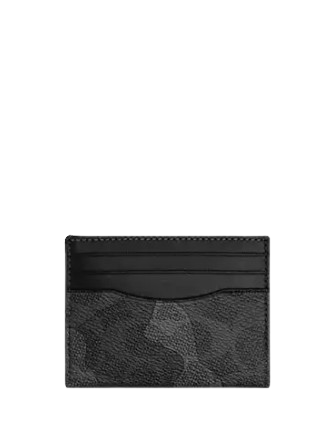 Coach Slim Id Card Case In Signature Camo Print Grey