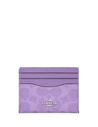 Coach Slim Id Card Case In Signature Canvas Iris