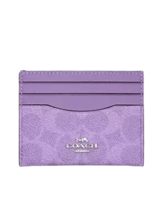 Coach Slim Id Card Case In Signature Canvas Iris