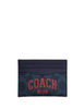 Coach Slim Id Card Case In Signature Canvas With Coach Graphic Midnight Navy Bold Red