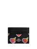 Coach Slim Id Card Case With Heart Bolt Print Black