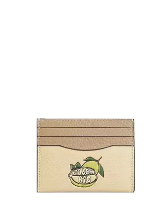 Coach Slim Id Card Case With Lemon Graphic Moonlight