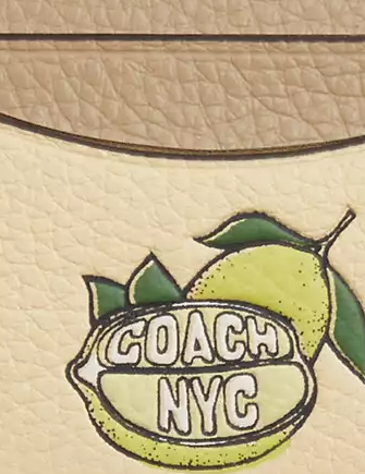 Coach Slim Id Card Case With Lemon Graphic Moonlight