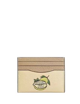 Coach Slim Id Card Case With Lemon Graphic Moonlight