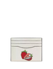 Coach Slim Id Card Case With Strawberry Graphic Chalk