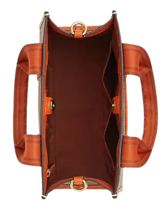 Coach Smith Tote Bag 24 In Signature Canvas With Orange Print Tan