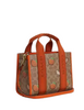 Coach Smith Tote Bag 24 In Signature Canvas With Orange Print Tan