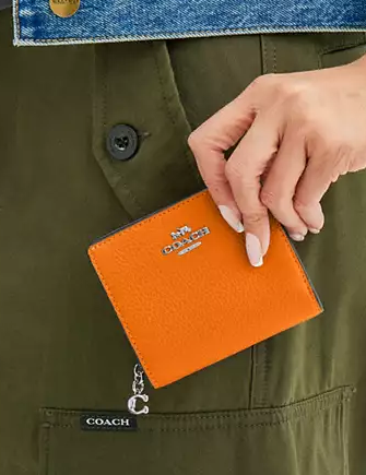Coach Snap Wallet Bright Mandarin
