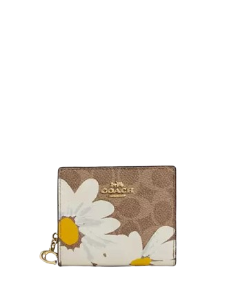 Coach Snap Wallet In Signature Canvas With Floral Print | Brixton Coach Snap Wallet In Signature Canvas With Floral Print | Brixton