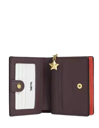 Coach Snap Wallet With Charm Mango