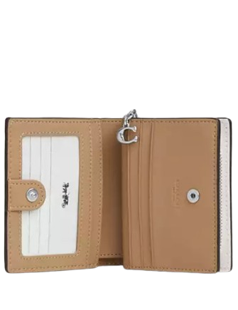 Coach Snap Wallet With Floral Applique Chalk