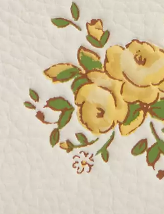 Coach Snap Wallet With Floral Print Chalk