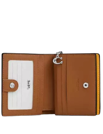 Coach Snap Wallet With Floral Print Chalk Buttercup