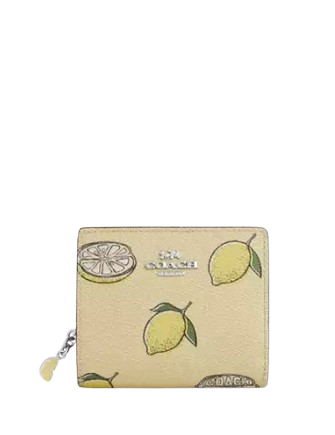 Coach Snap Wallet With Lemon Print Garden Glade