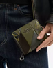 Coach Snap Wallet With Patchwork And Snake Print Olive
