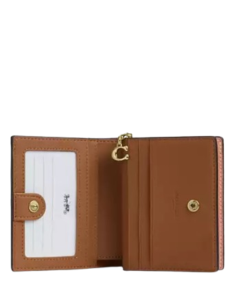 Coach Snap Wallet With Shell Print Coral Sunrise