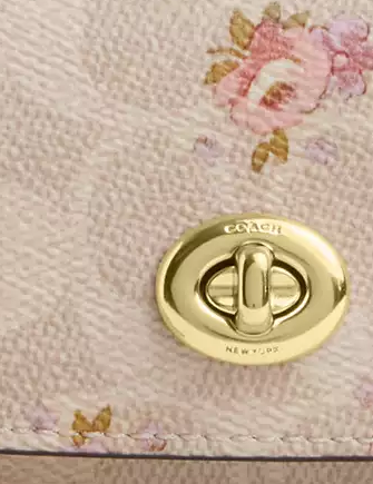 Coach Sunglass Case In Signature Canvas With Floral Print Sand
