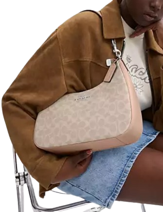 Coach Teri Hobo Bag In Signature Canvas Sand Taupe