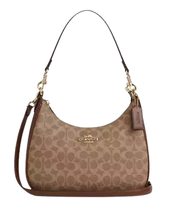 Coach Teri Hobo Bag In Signature Canvas Tan Brown