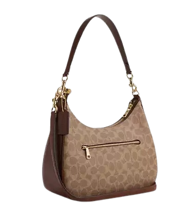 Coach Teri Hobo Bag In Signature Canvas Tan Brown