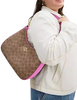 Coach Teri Hobo Bag In Signature Canvas Tan Fuschia