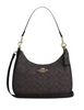 Coach Teri Hobo Bag In Signature Canvas Walnut Black