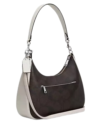 Coach Teri Hobo In Signature Canvas With Coach Graphic Walnut Chalk