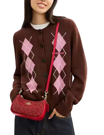 Coach Teri Mini Crossbody Bag In Signature Canvas Bold Red