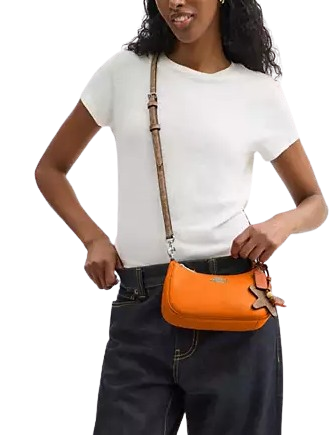 Coach Teri Mini Crossbody Bag With Star Charm Bright Mandarin / Tan