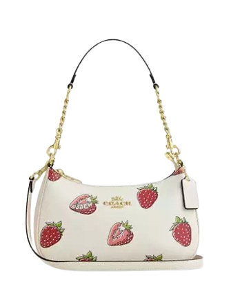 Coach Teri Shoulder Bag With Strawberry Print Chalk