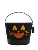 Coach Trick Or Treat Bucket With Halloween Cat In Regenerative Cotton Black