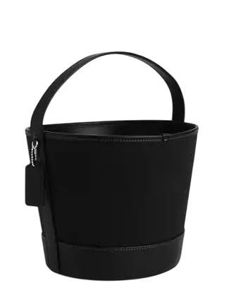 Coach Trick Or Treat Bucket With Halloween Cat In Regenerative Cotton Black