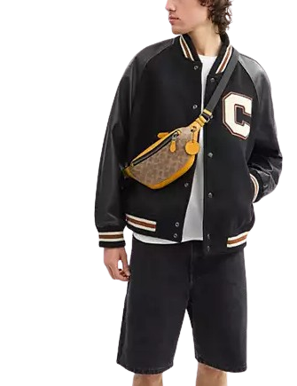 Coach Warren Mini Belt Bag In Colorblock Signature Canvas Tan Buttercup
