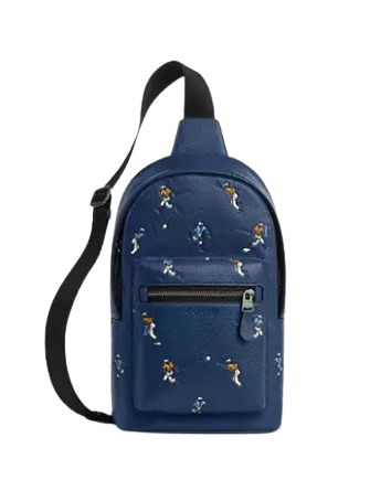 Coach Sling Bag Coach Coach Crossbody Backpack Coach Outlet West Pack With Baseball Print Men's Bags Blue Coach Sling Bag Coach Coach Crossbody Backpack Coach Outlet West Pack With Baseball Print Men's Bags Blue