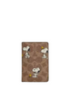 Coach X Peanuts Id Card Wallet In Signature Canvas With Snoopy Print Tan
