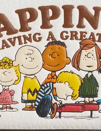 Coach X Peanuts Long Zip Around Wallet Chalk