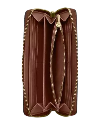 Coach X Peanuts Long Zip Around Wallet In Signature Canvas With Patches Tan Brown