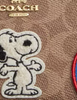 Coach X Peanuts Long Zip Around Wallet In Signature Canvas With Patches Tan Brown