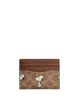 Coach X Peanuts Slim Id Card Case In Signature Canvas With Snoopy Print Tan